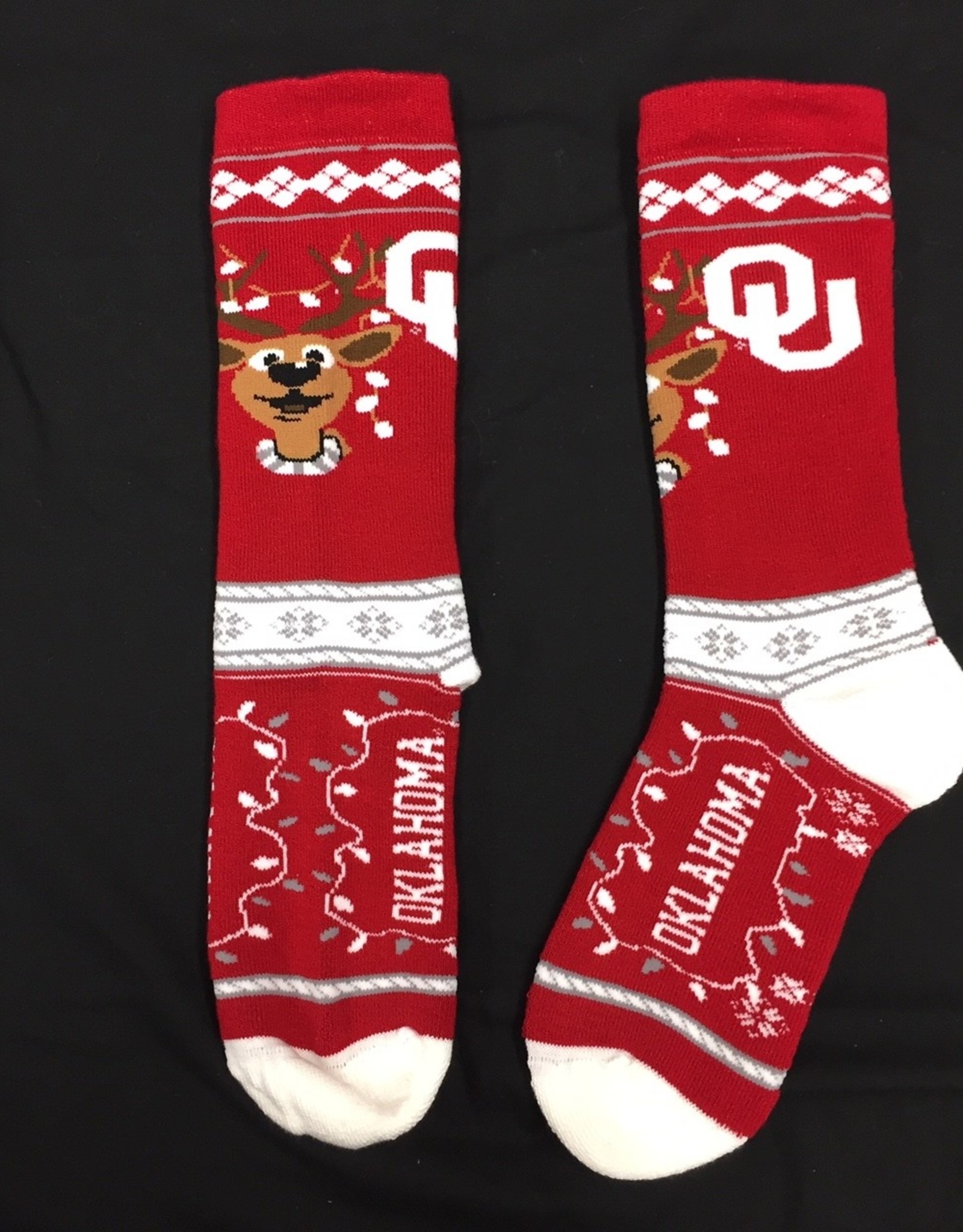 FBF Men's OU Christmas Sock (Shoe Size 10-13)