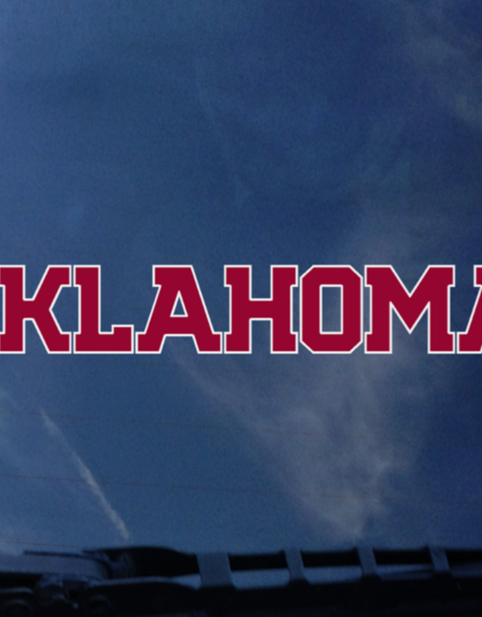 Color Shock Oklahoma Crimson with White Outline Auto Decal 2.1"x12"