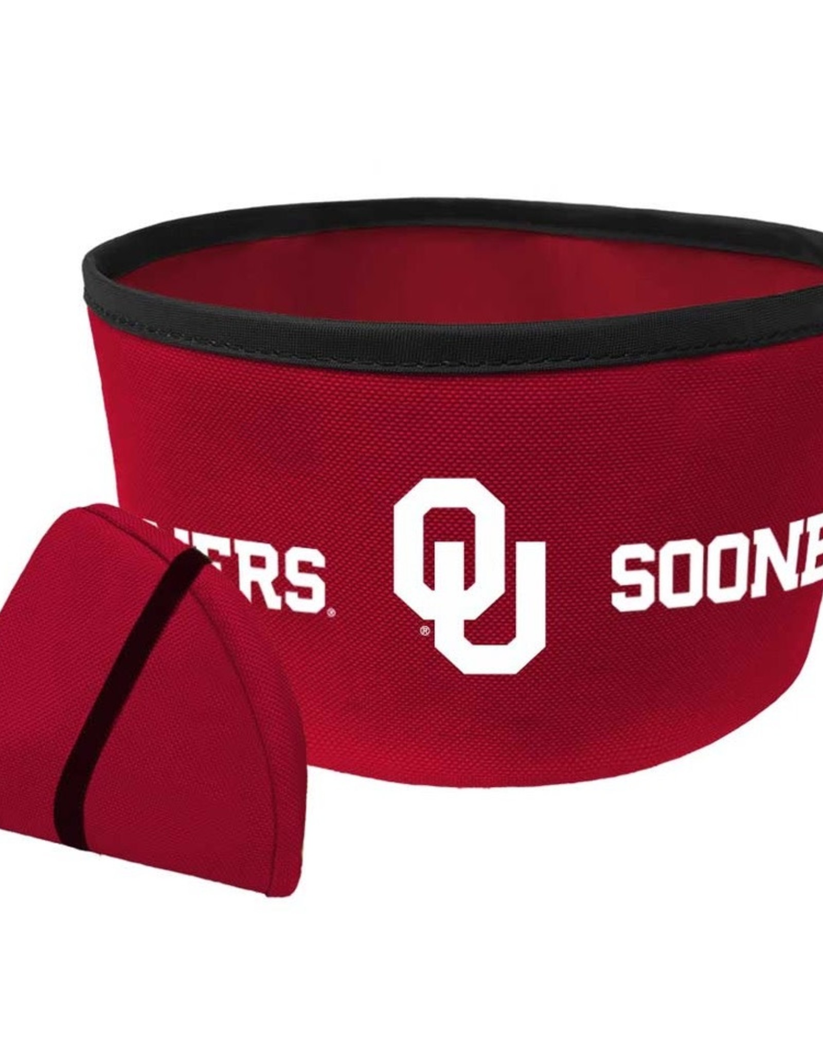 All Star Dogs Oklahoma Sooners 8" Collapsible Travel Dog Bowl