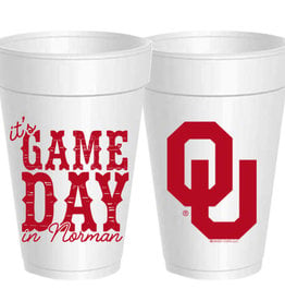 Sassy Cups 16oz Gameday in Norman Styrofoam Cup (10 pack)
