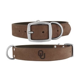 Zep-Pro Zep-Pro OU Embossed Lt. Brown Leather Dog Collar