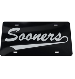 WinCraft Wincraft Sooners w/ Tail Black w/ Clear Acrylic License Plate