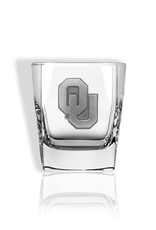 Sparta OU Rocks Glass w/ Pewter Emblem