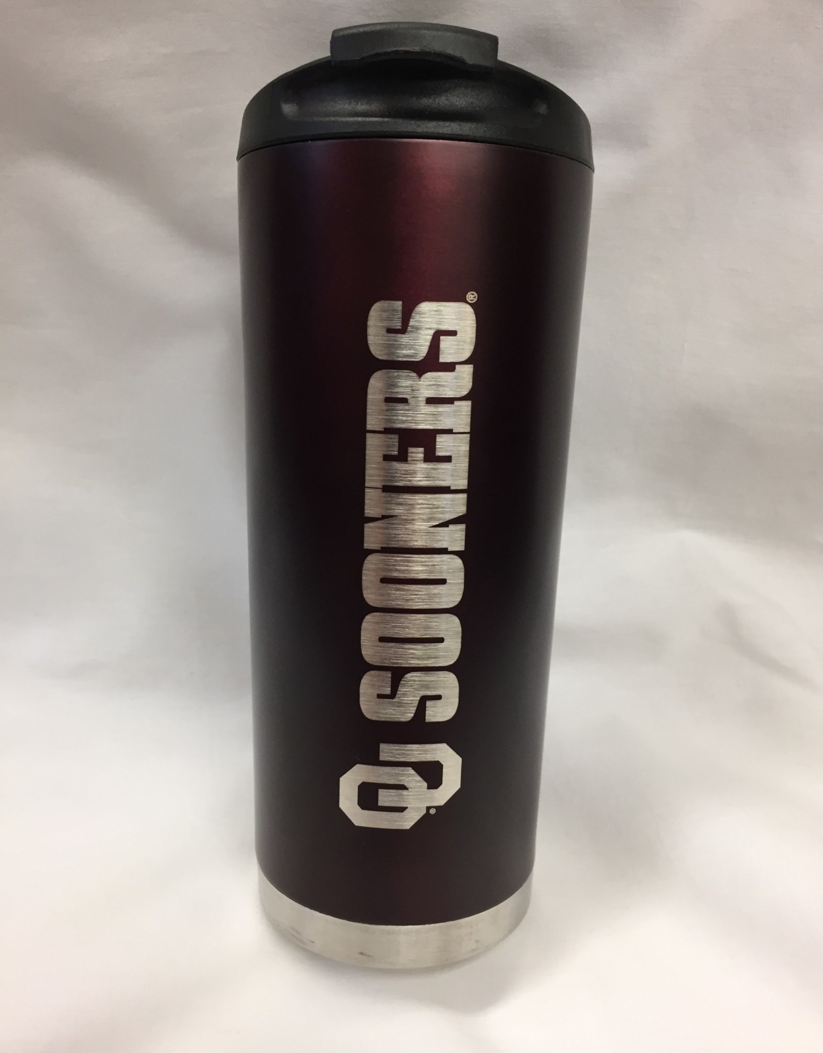 LXG OU Sooners 16oz Dk Crimson Vacuum Tumbler Stainless Steel Liner