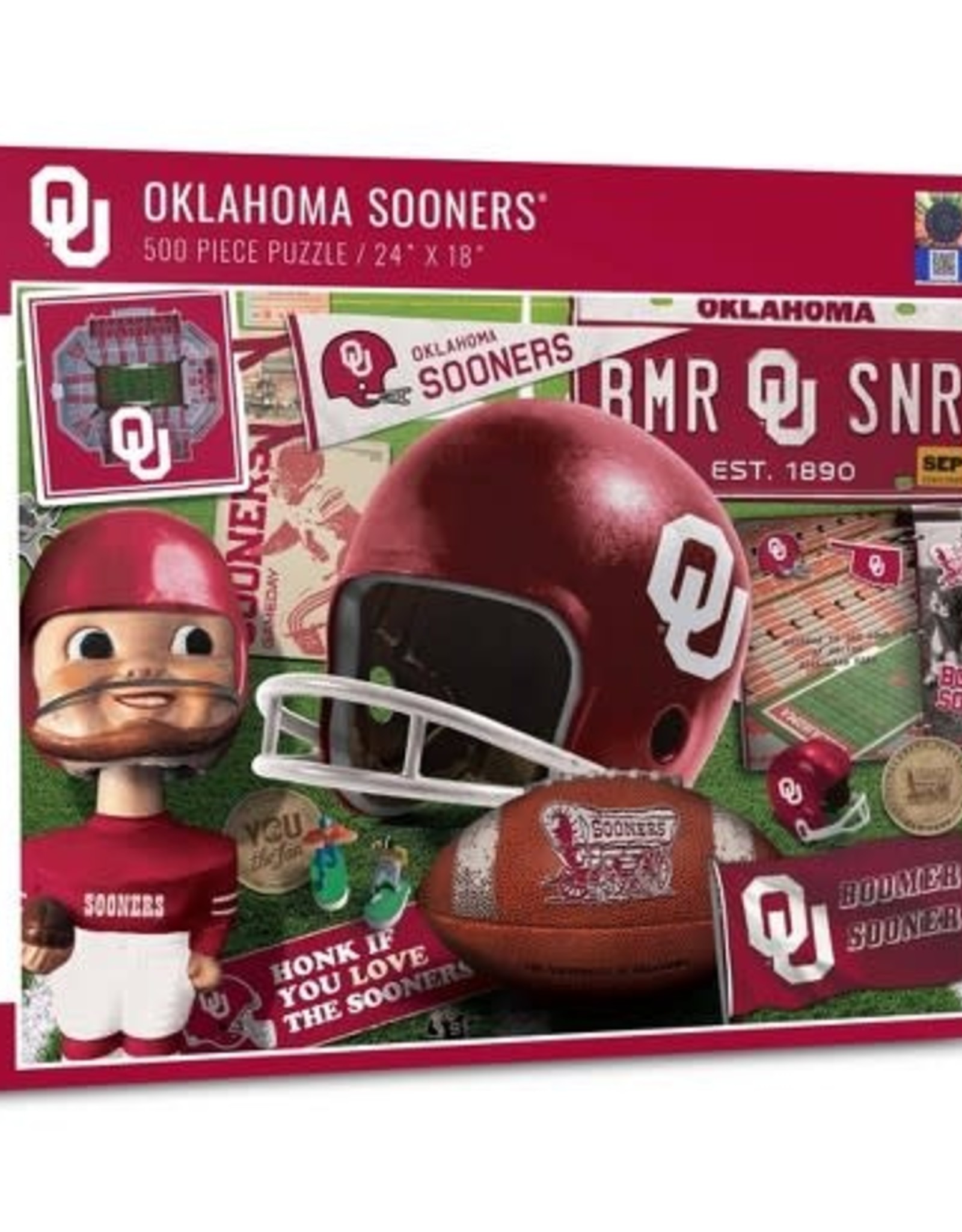 You The Fan Oklahoma Sooners 24"x18" 500 Piece Retro Series Puzzle