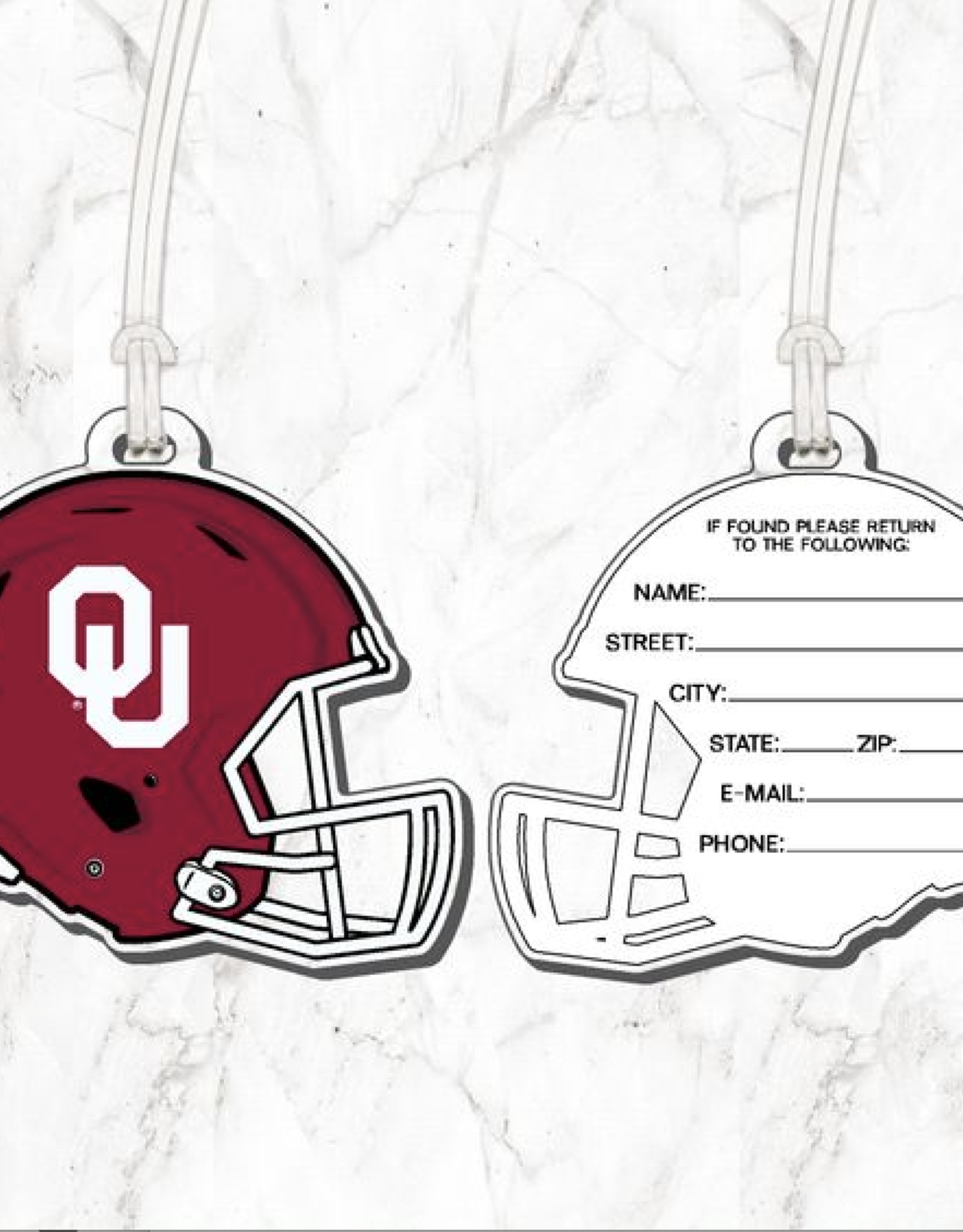 Color Shock OU Helmet Acrylic Bag Tag