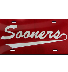 WinCraft Wincraft Sooners w/ Tail Crimson w/ Clear Acrylic License Plate