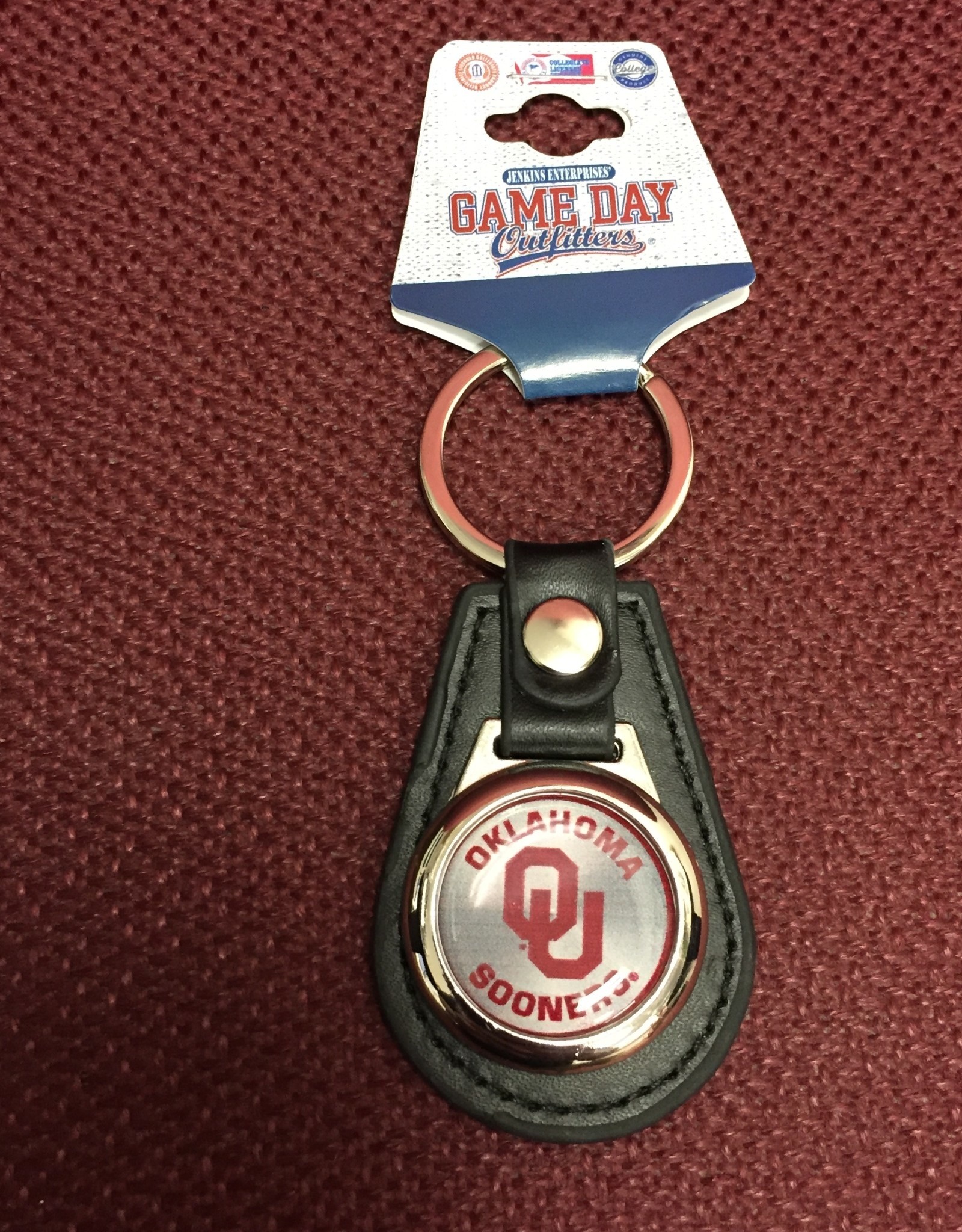 Game Day Outfitters Jenkins Leather & Metal Key Fob