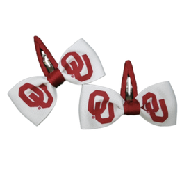 USA Licensed Bows Oklahoma Sooners Hair Clippies