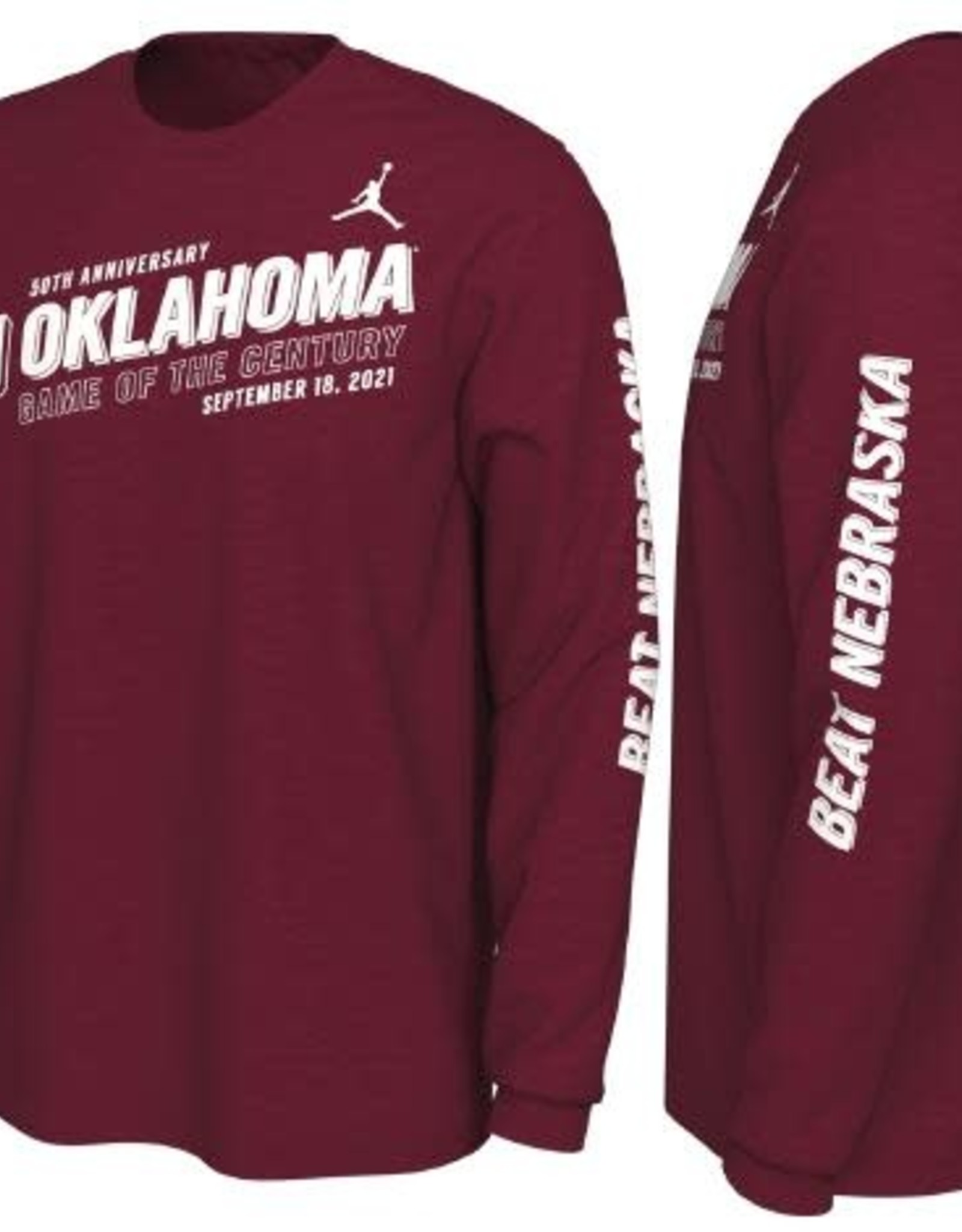 Jordan Men's Jordan Crimson OU Game of the Century 50th Anniversary Long-Sleeve Tee