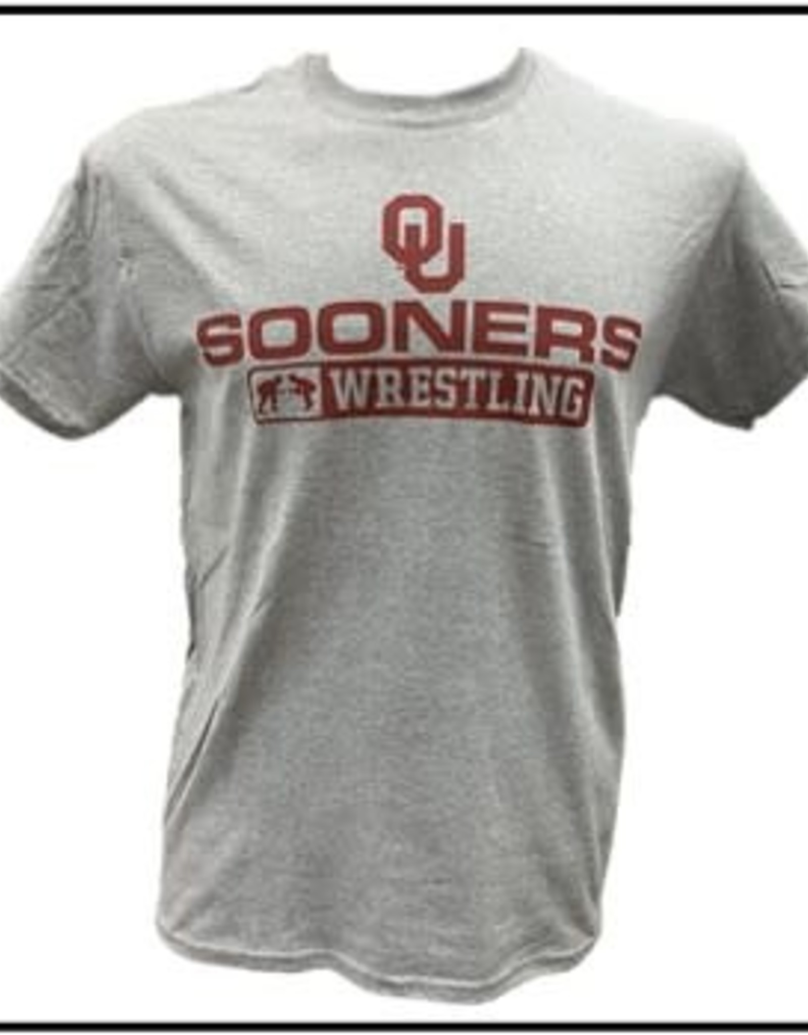 Gildan Basic Cotton Tee Oklahoma Wrestling Athletic Grey