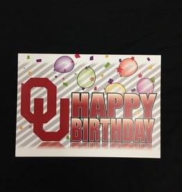 The Fanatic Group OU Balloons Happy Birthday Card/Envelope