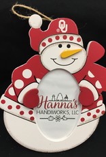 Hanna's Handiworks Polka Dot Snowman Picture Frame Ornament