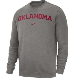 Nike Men's Nike Gray Oklahoma Club Fleece Crew