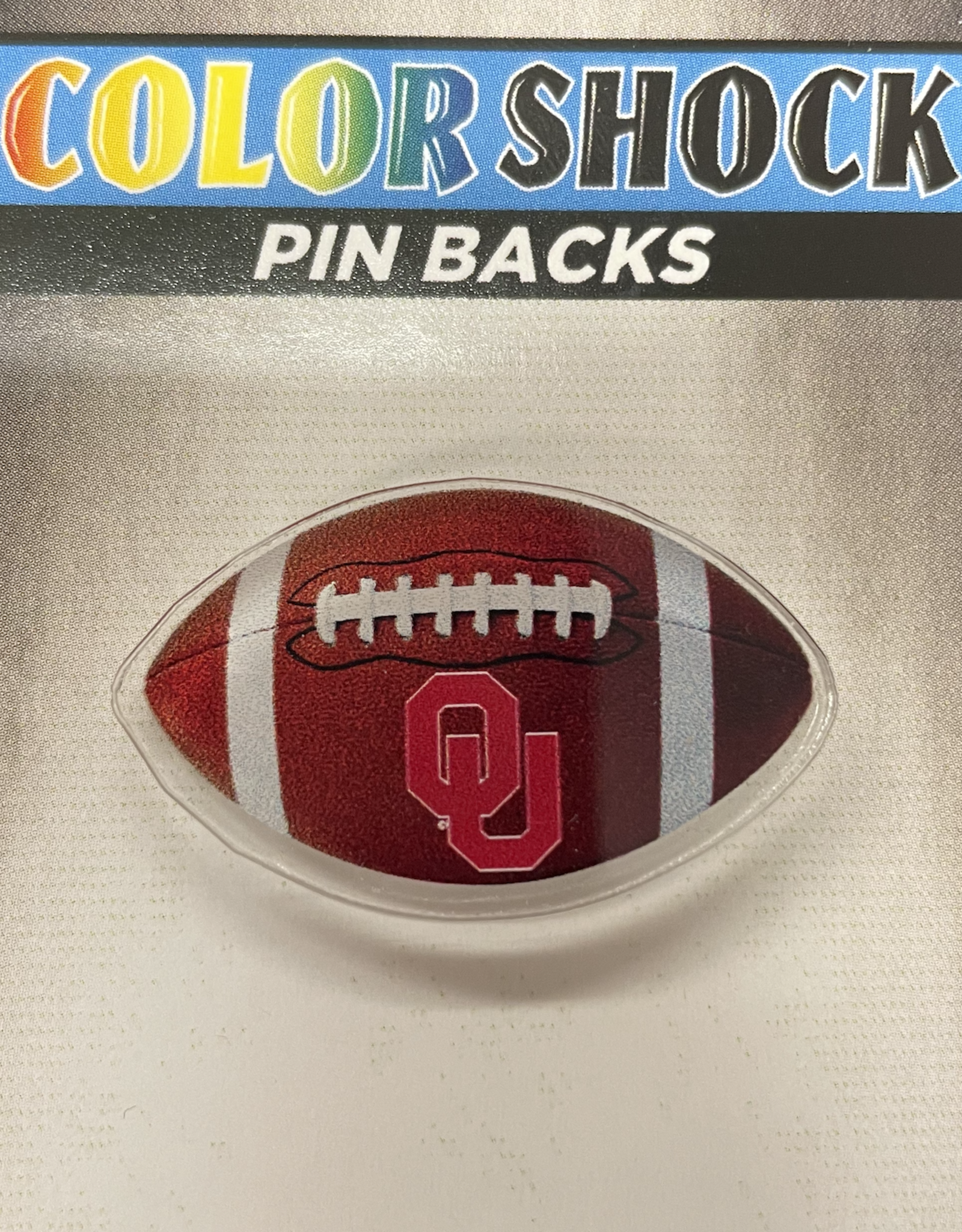 Color Shock OU Football  Acrylic Lapel Pin