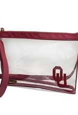 Capri Designs OU Fashion Clear Large Crossbody 10"x7.25"x2.375"