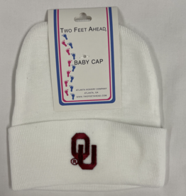 Two Feet Ahead OU Newborn Knit Cap White
