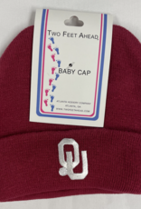 Two Feet Ahead OU Newborn Knit Cap Crimson