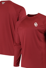 Columbia Columbia Men's OU Terminal Tackle  Crimson Long-sleeve Tee