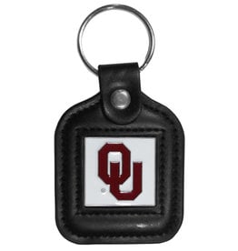 Siskiyou Oklahoma Square Leatherette with Metal Emblem Keychain