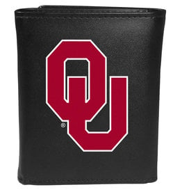 Siskiyou Oklahoma Sooner Black Tri-fold Large Logo Wallet