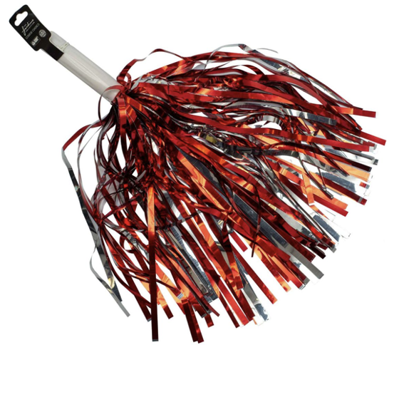 Oklahoma Red/Silver Shimmer Poms - Balfour of Norman