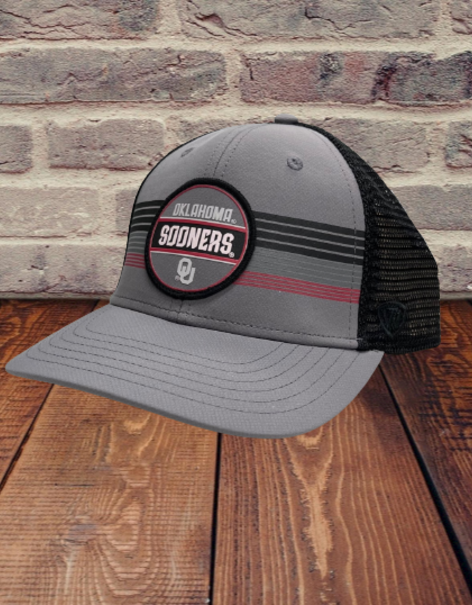 TOW TOW Gray Sky/Black Mesh Oklahoma Sooners Patch Hat