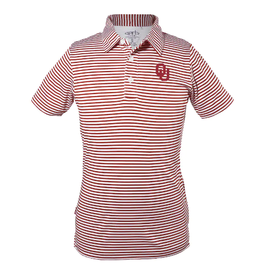 Garb Youth Carson OU Striped Poly Polo