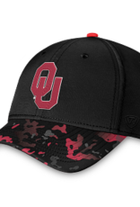 Top of the World TOW Black OHT OU Crimson/Black Camo Bill OneFit Hat