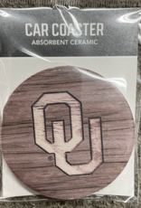 P. Graham Dunn OU Woodgrain Pattern Absorbent Car Coaster