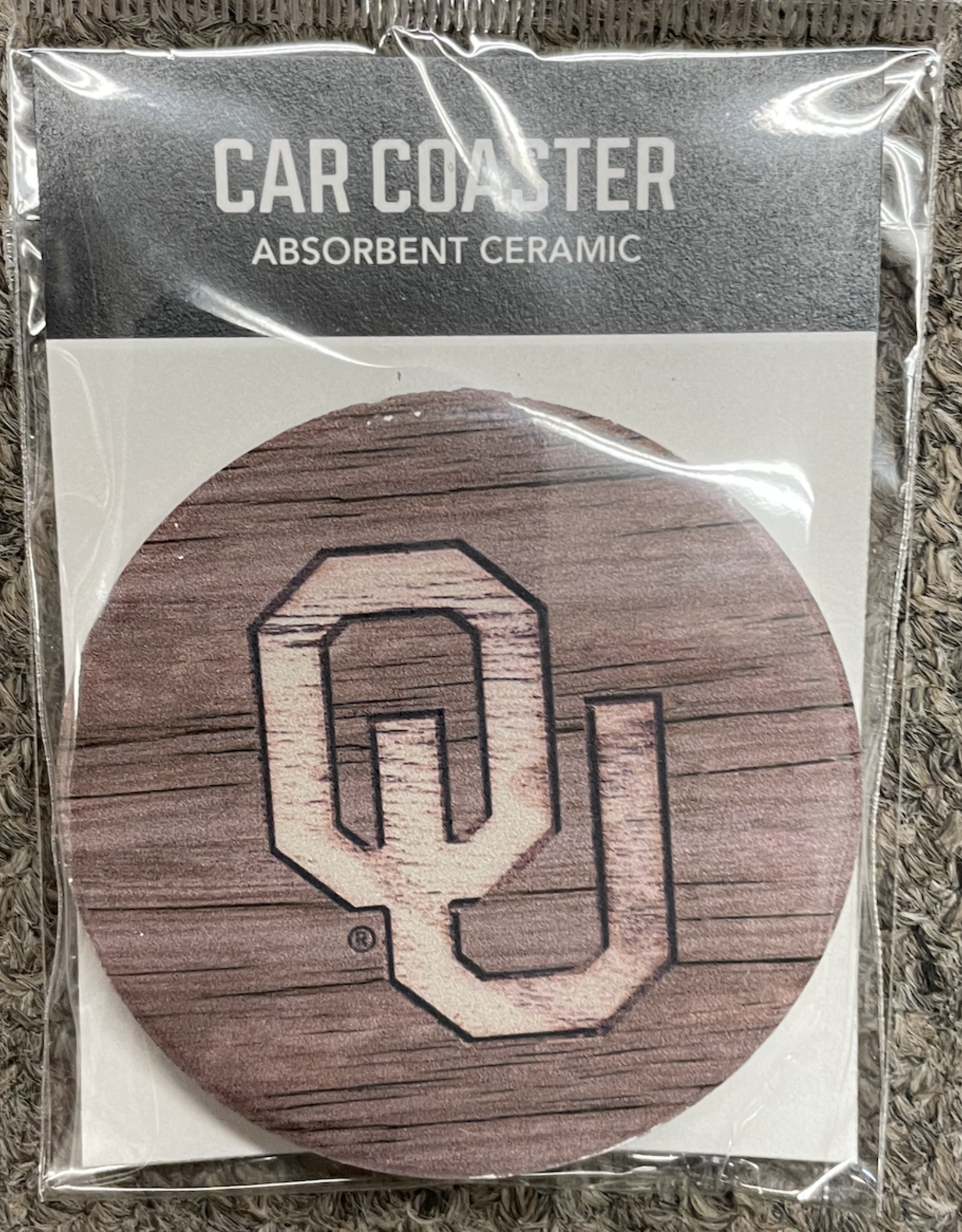 P. Graham Dunn OU Woodgrain Pattern Absorbent Car Coaster