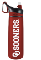 The Fanatic Group OU Sooners Frosted Red Plastic Water Bottle 24oz