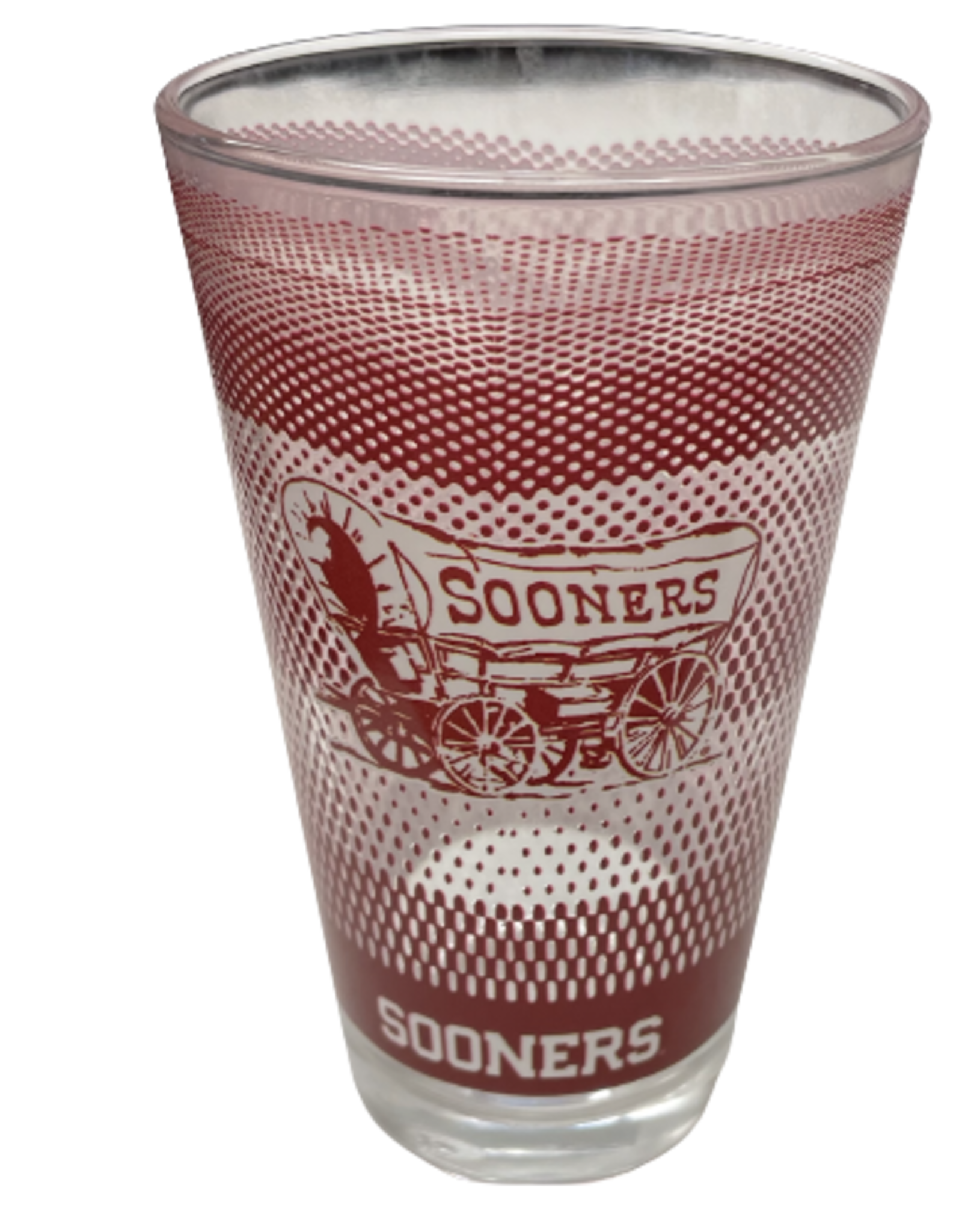 LXG OU Sooners/Schooner Patterned 16oz Glass