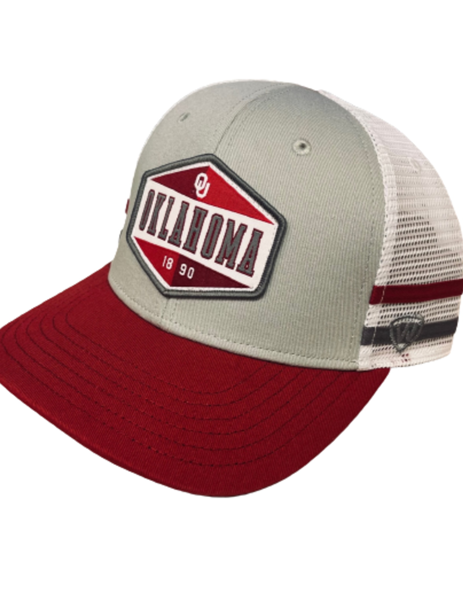 TOW Men's TOW OU Oklahoma Patch Mesh Stripe Adjustable Hat