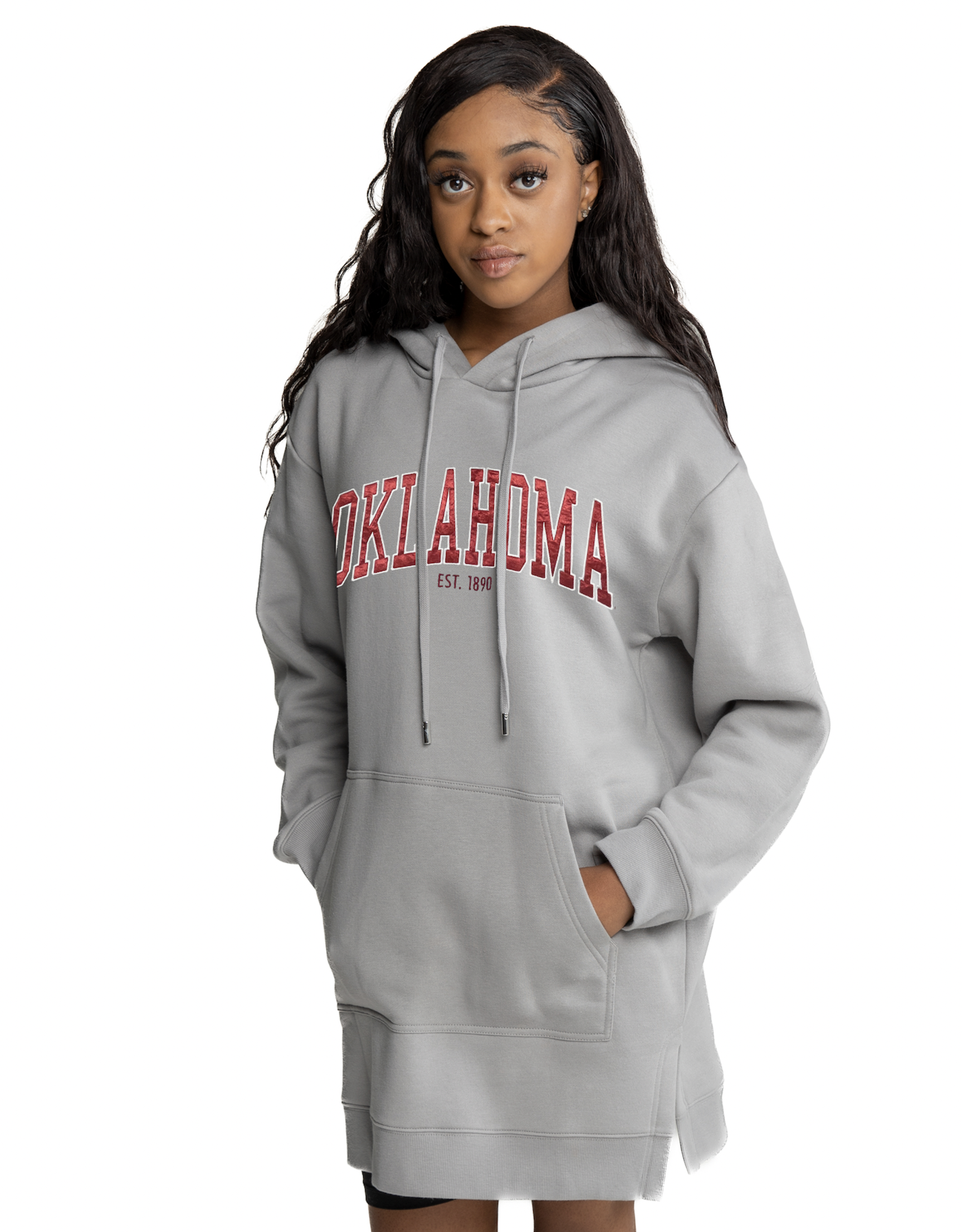 Gameday Couture Womens Oklahoma Hooded Side Split Dress