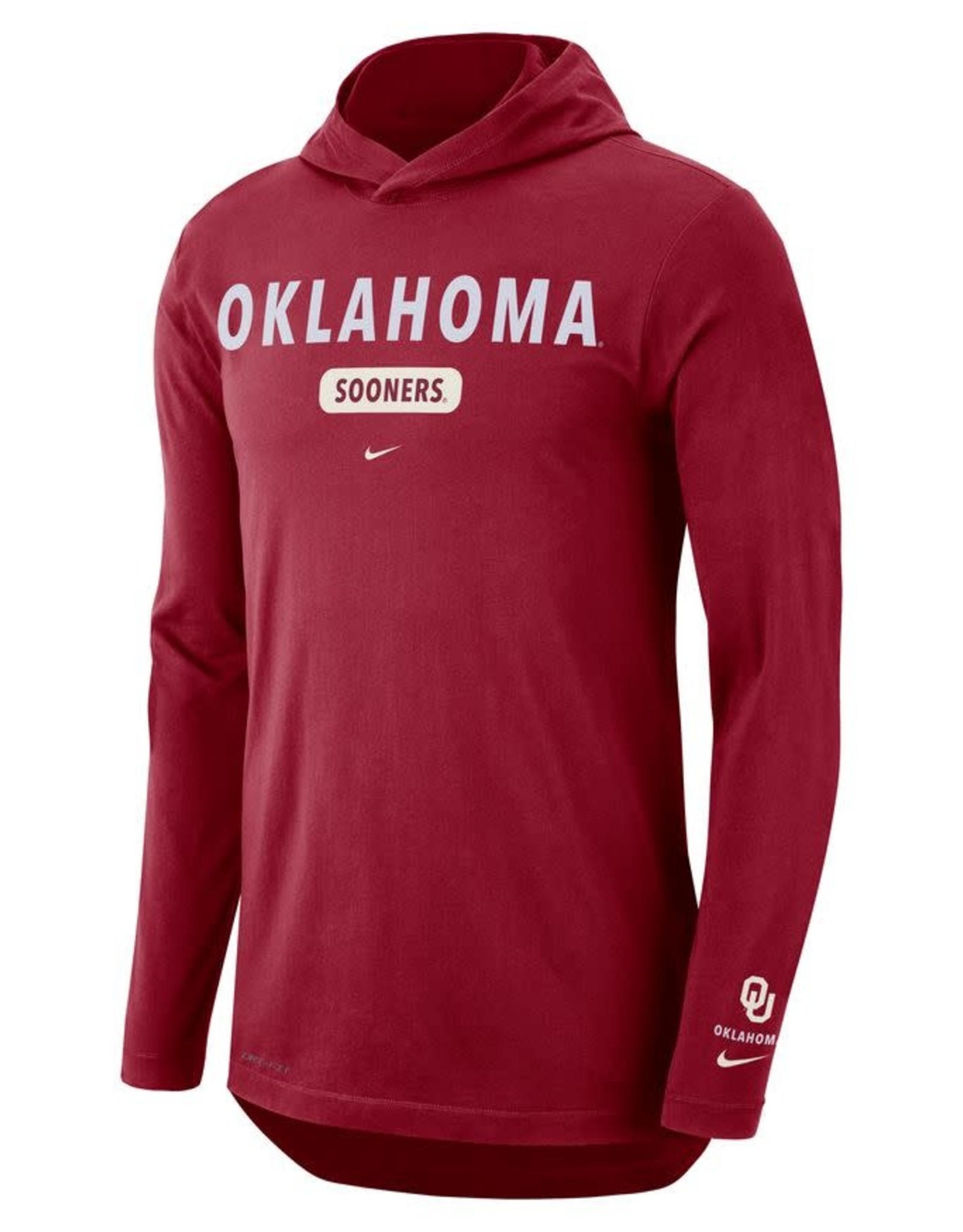 Nike Oklahoma Sooners Mens Crimson Club Fleece Football Long Sleeve Hoodie