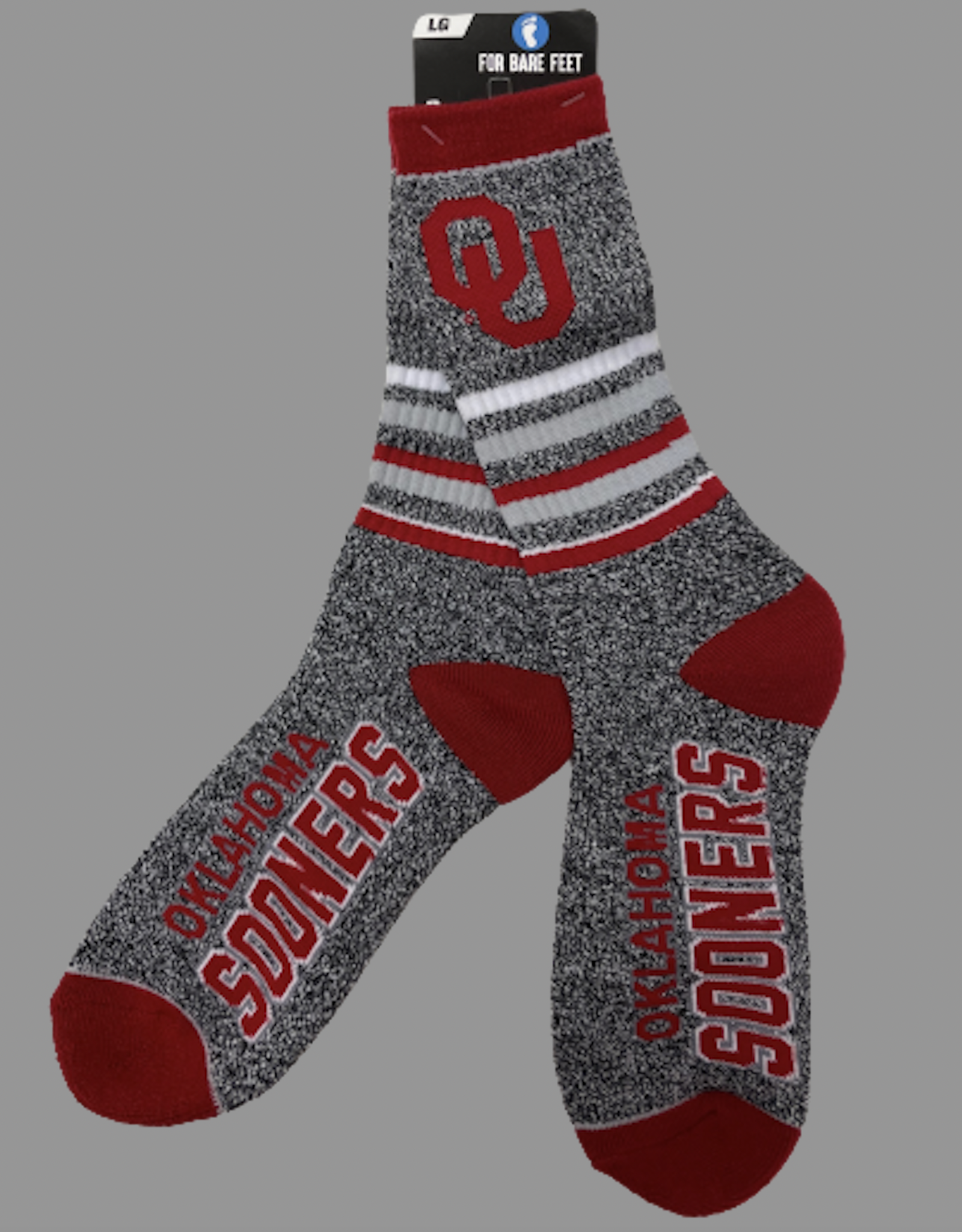 FBF FBF OU Oklahoma Sooners Marbled Sock (M 10-13)