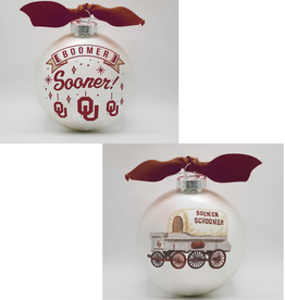 Valiant Gifts Oklahoma Mascot Glass Ball Ornament