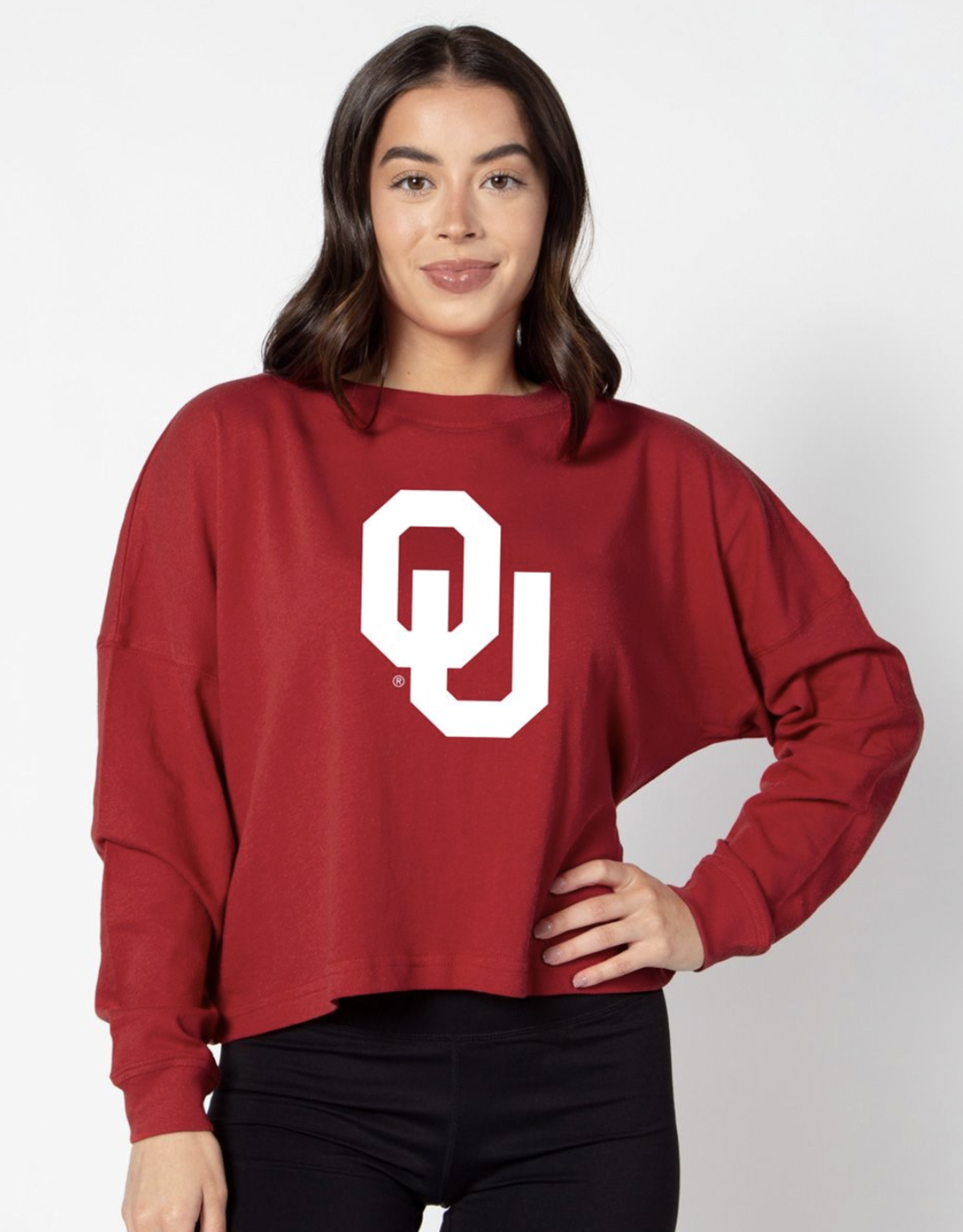 Chicka-d Women's OU  LS Boxy Tee