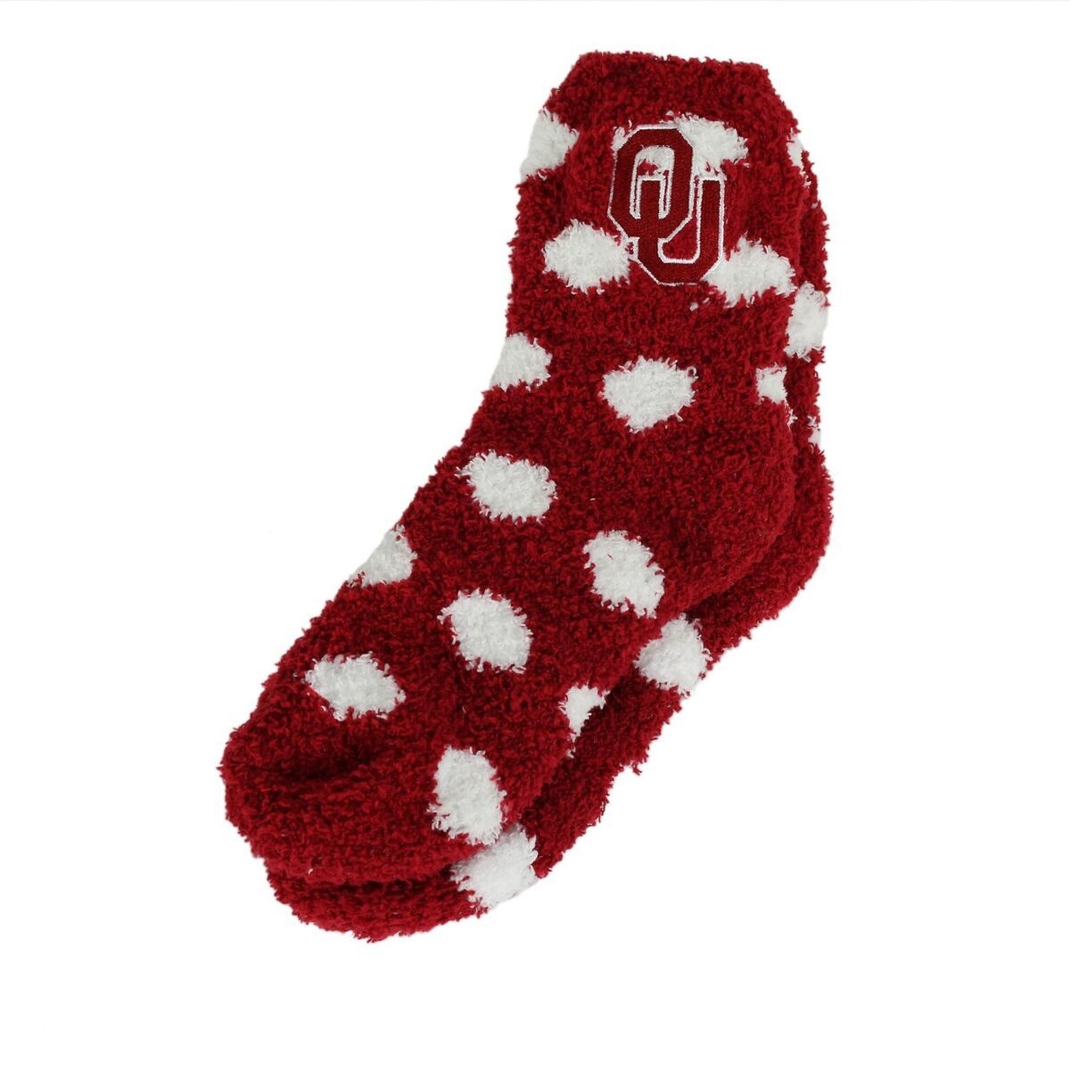 Oklahoma Sooners Muchas Rayas Fuzzy Womens Quarter Socks