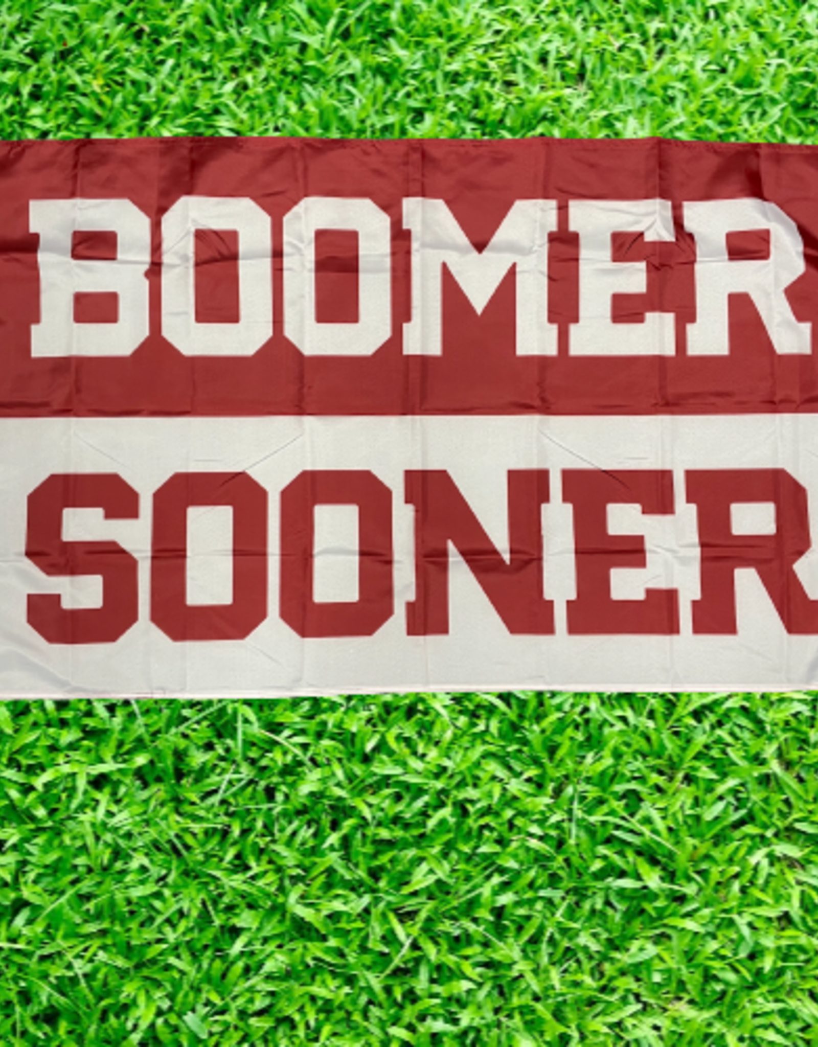 Sewing Concepts BOOMER SOONER Split Color 3'x5' Flag w/ Grommets (P)