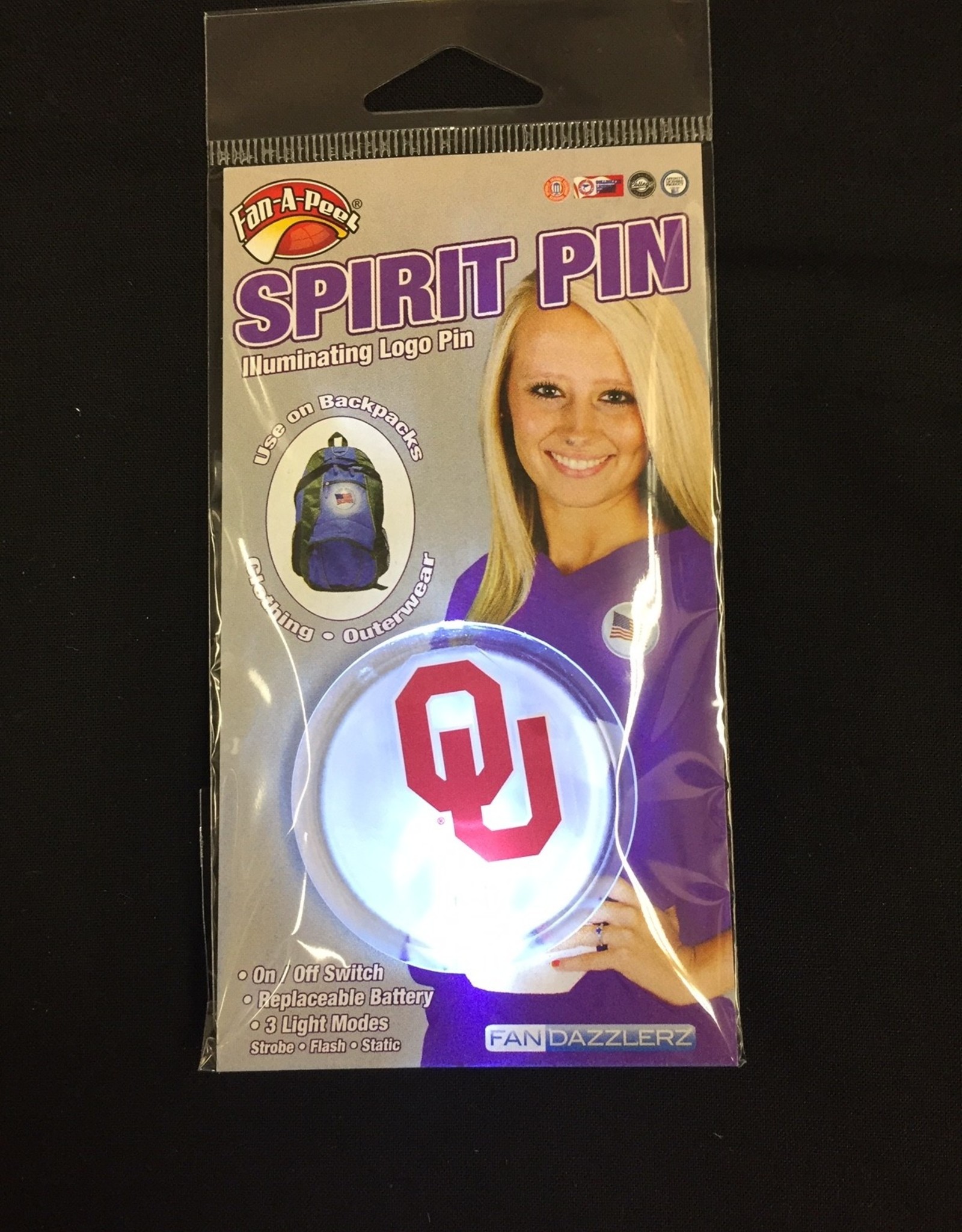 Fan Dazzlerz Acrylic Flashing/Solid Light Up Spirit Button