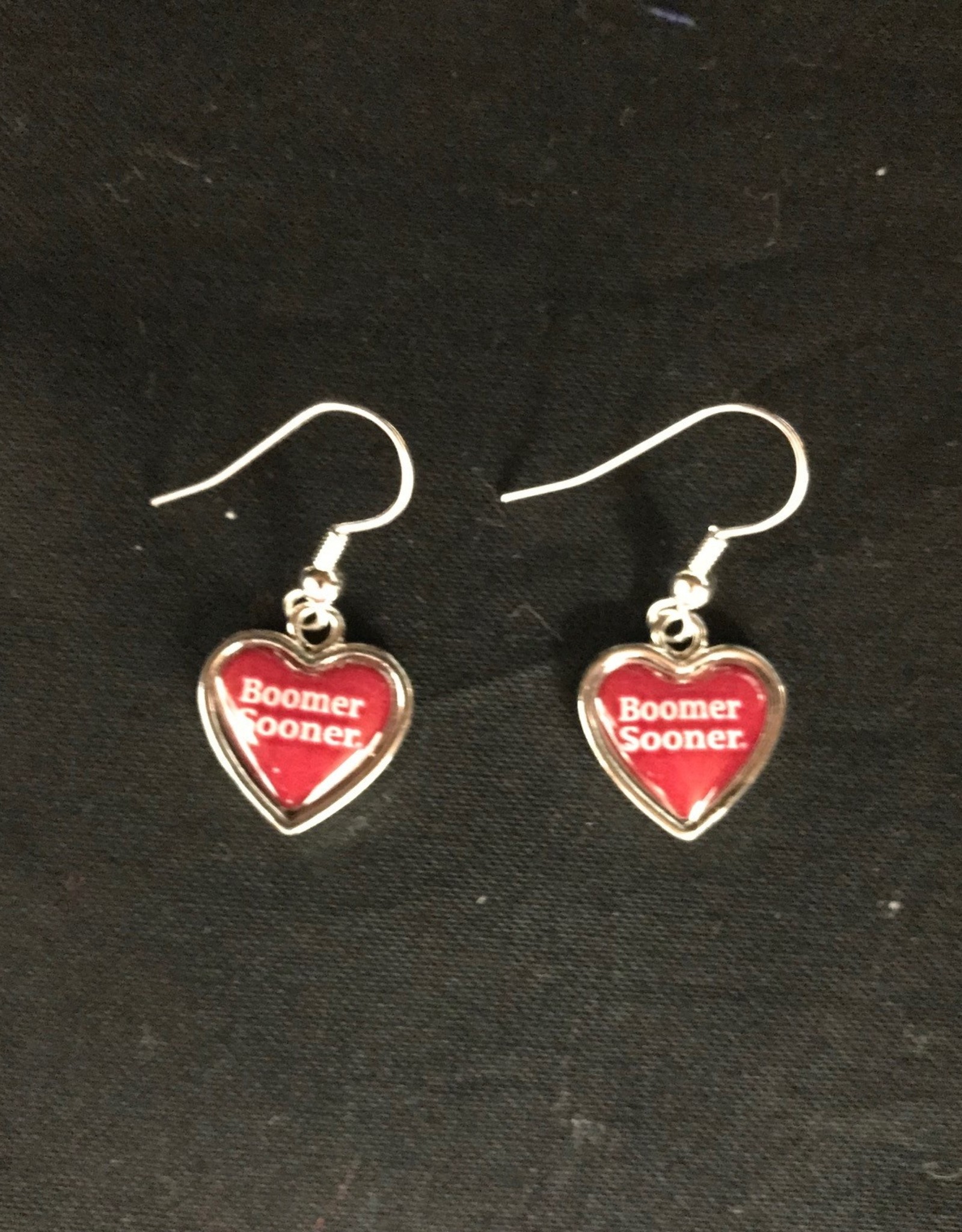 FTH FTH Boomer Sooner Spirit Slogan Heart Earring