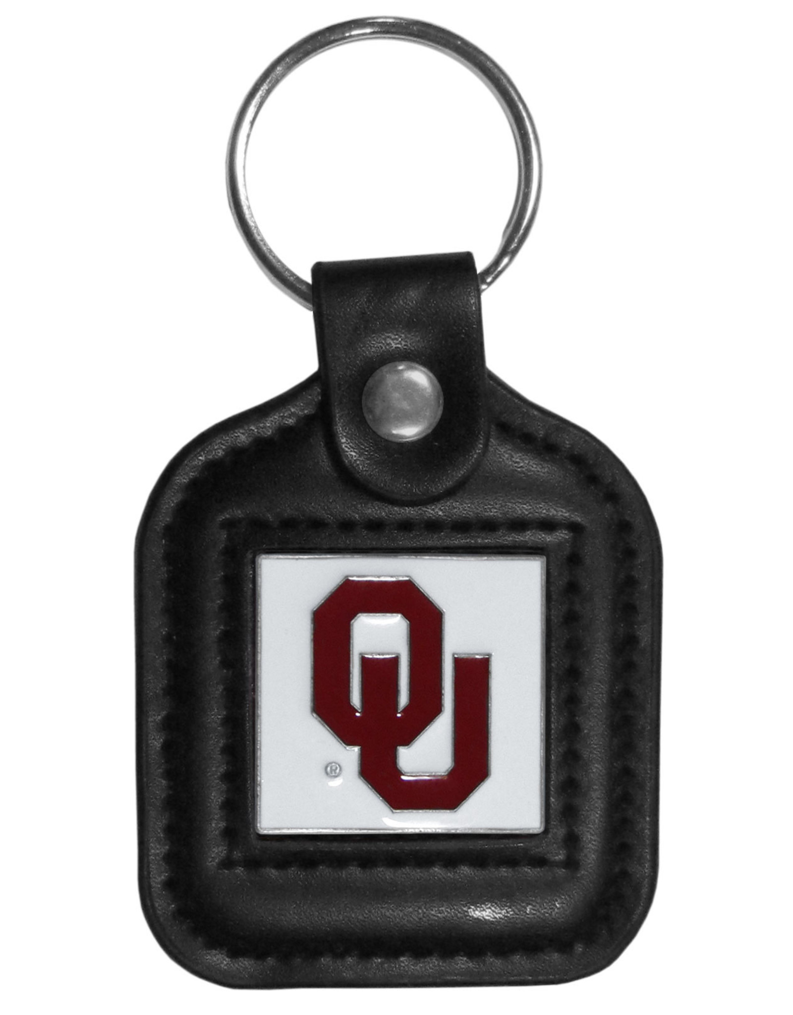 Siskiyou Oklahoma Square Leatherette with Metal Emblem Keychain