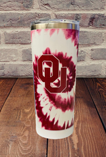 Indigo Falls OU Tie Dye 24oz Stainless Steel Tumbler