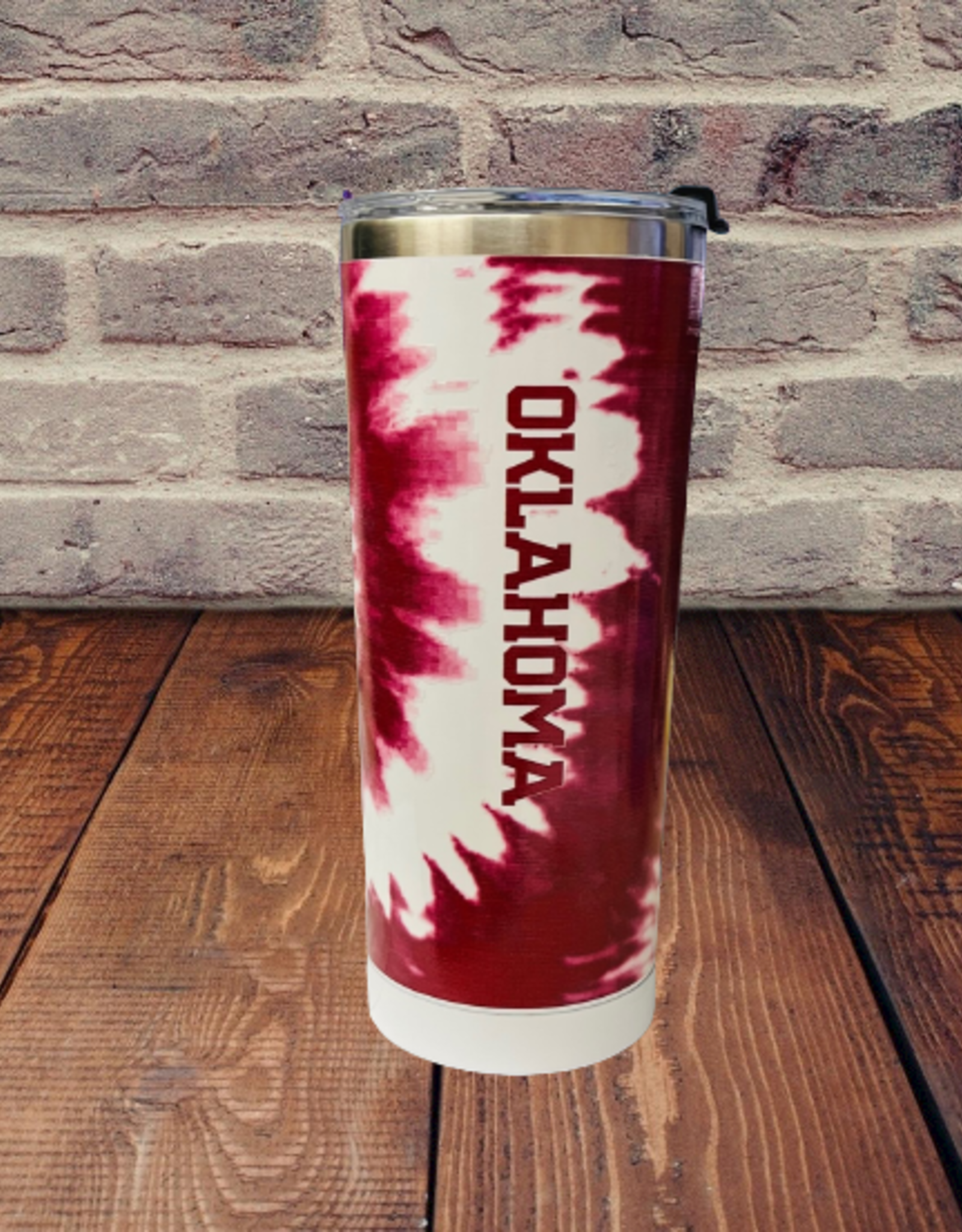 Indigo Falls OU Tie Dye 24oz Stainless Steel Tumbler