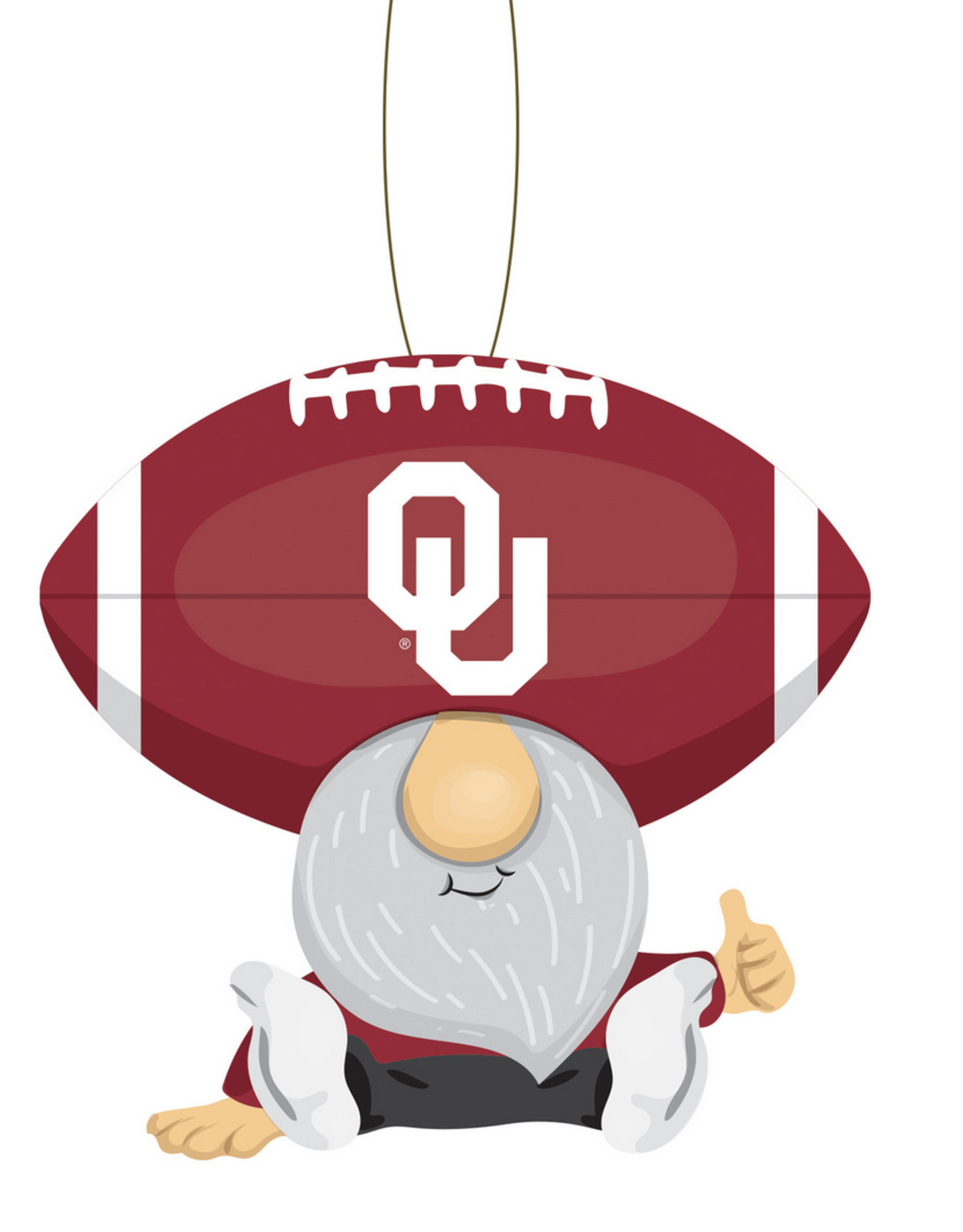 Evergreen OU Football Head Gnome Ornament