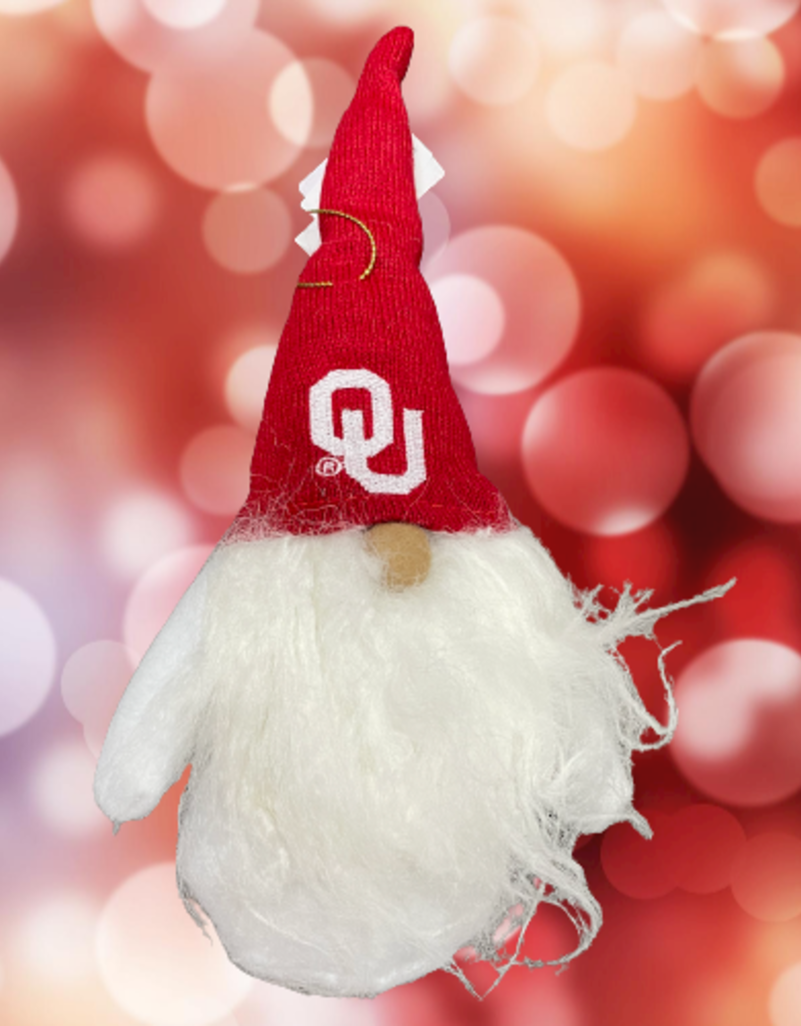 Santa's Workshop Oklahoma Crimson Hat Gnome Ornament