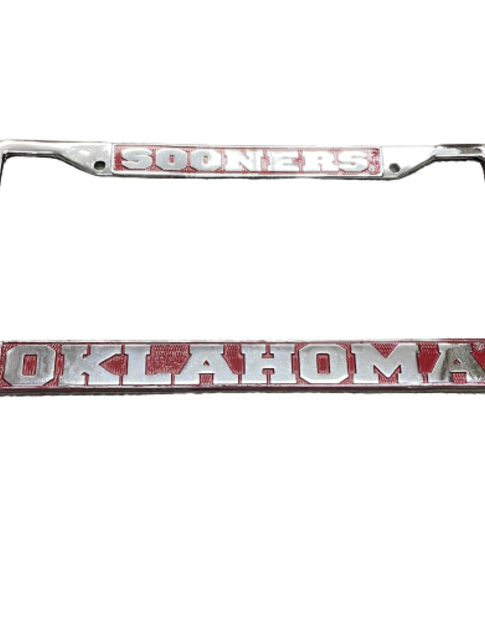 Jardine Sooners Oklahoma Crimson and Polished Chrome License Frame