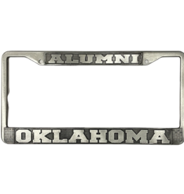 Jardine Alumni Oklahoma Antique Pewter License Frame